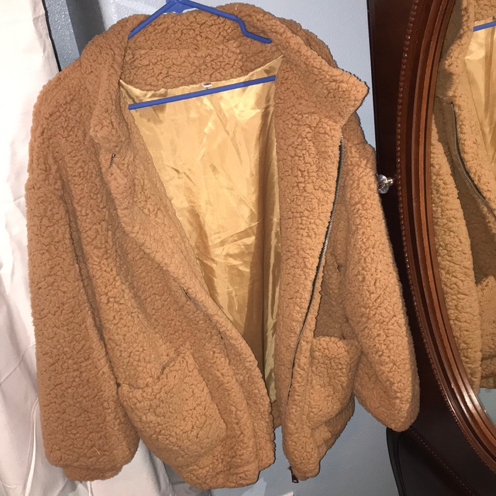 Brown fuzzy jacket